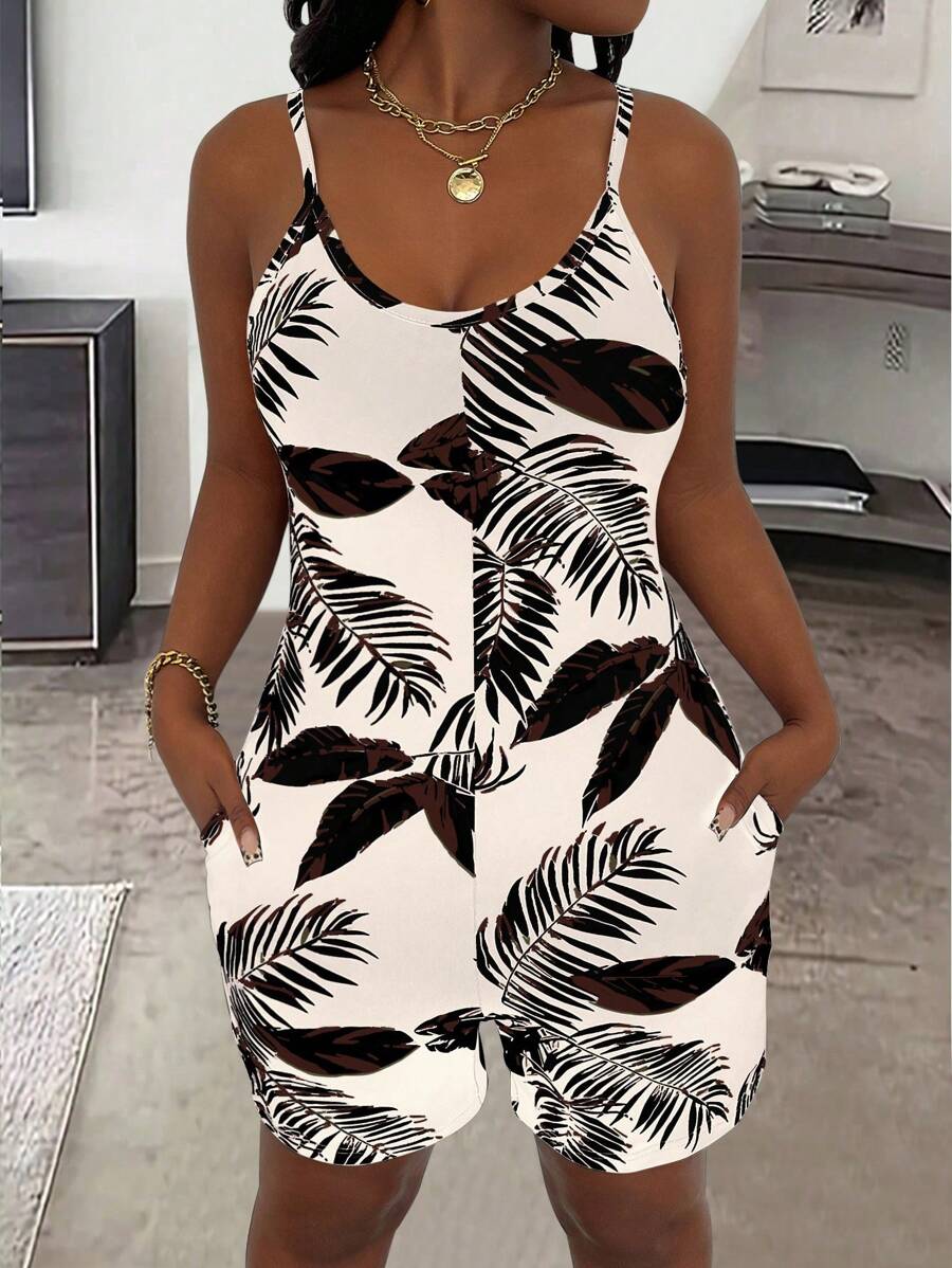 VaVaBold 女士休闲全花卉印花连体裤 - 彩色 - 查看 1