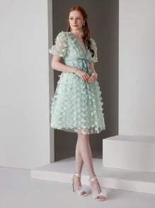 Modelyn Vestido de gala de mujer (estilo de industria pesada) - Verde - Ver 3