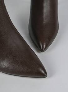 CUCCOO BIZCHIC Sexy Coffee Color Pointed Toe High Heel Tall Boots Casual Versatile Slim Side Zip Up Women Boots For And Spring Shoes Spring Break Easter