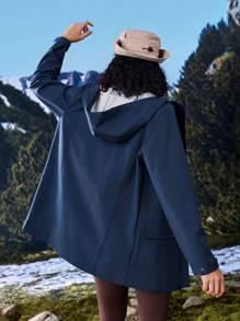 In My Nature Outdoor Waterproof Hooded Jacket - Navy Blue - View 9