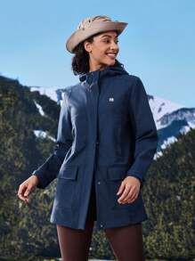 In My Nature Outdoor Waterproof Hooded Jacket - Navy Blue - View 10