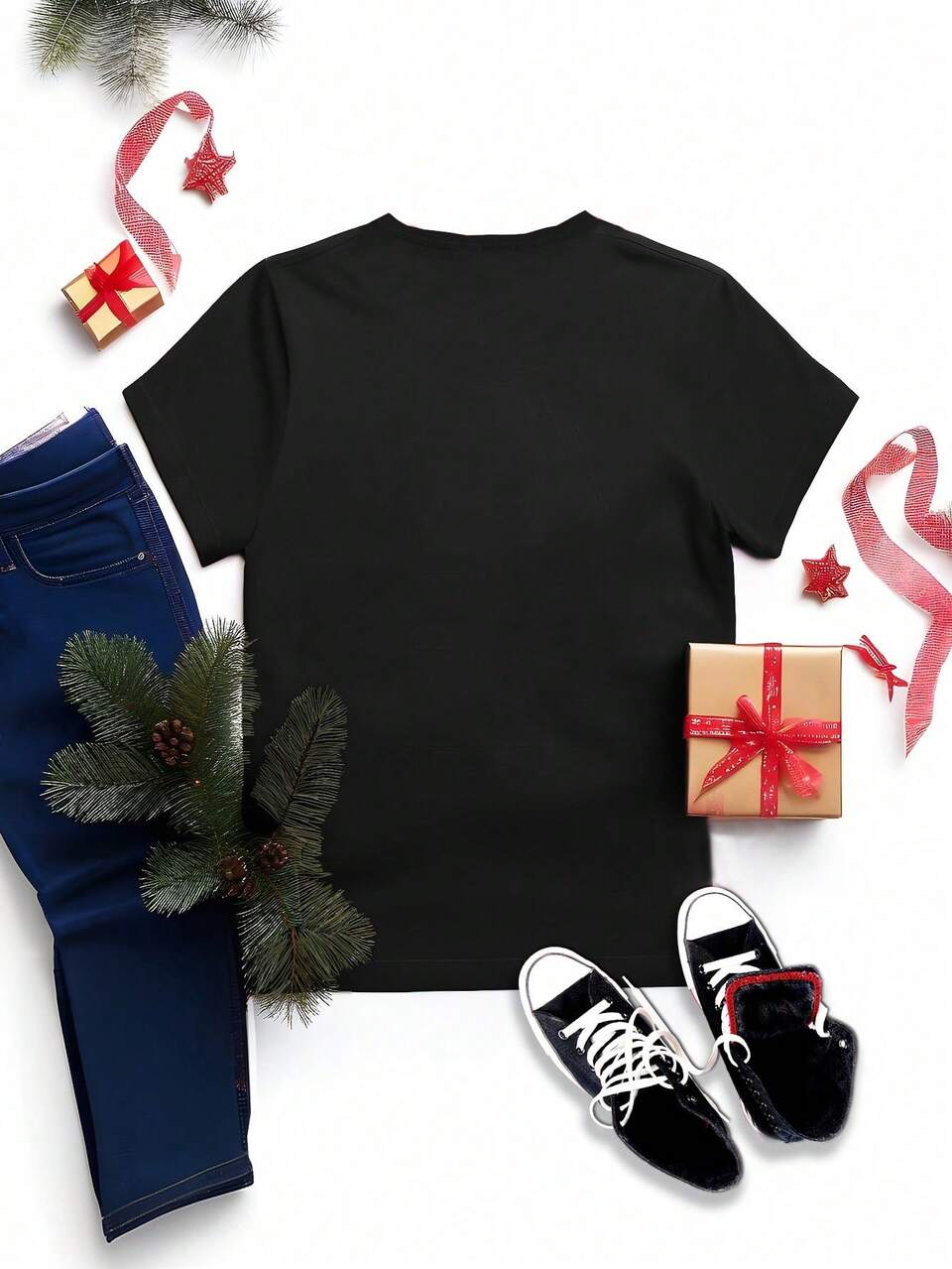 Casual Christmas Snowman Print Round Neck Short Sleeve Fitted Plus Size Women T-Shirt, Suitable For Summer