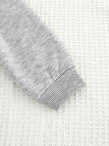 Cozy Pixies Baby Girl Raglan Sleeve Olive Oil Graphic Crewneck Sweatshirt - Light Grey - View 6