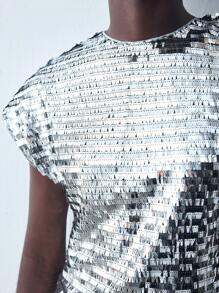 Maija Sequin Embellished Minimalist Sleeveless Wide Leg Jumpsuit Pants, Party, Daily, Valentine's Day, Spring/Summer For Women