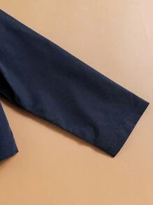 Souflis Souflis Young Girl Classic Academic Style Blazer With Shield Badge Collar Contrast Trim, Plaid Pleated Mini Skirt, And Plaid Bow 3-Piece Set - Royal Blue - View 7