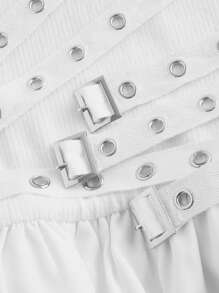 SHEIN MOD Váy dài thắt lưng màu trắng cho nữ, Váy trắng cho nữ, Váy mùa đông cho nữ, Váy thanh lịch, Váy dạ hội, Váy dài mùa thu - trắng - Xem 3
