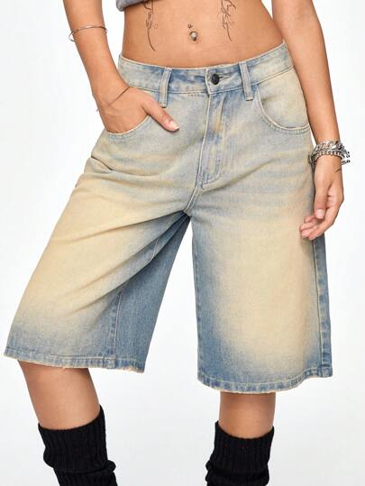 Grunge Punk Casual Vintage Distressed Wash Women's Denim Jeans