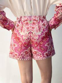 Maija 女式全印花口袋休闲短裤 - 彩色 - 查看 3