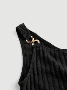 SHEIN MOD Women's Solid Pleated Asymmetric Sleeveless Casual Top, Women,Beach Women's Tank Top,Western Style,Going Out Tank Top,Business Casual Tank Top,Concert Women Outfits,Sexy Outfits,Rave Festival Outfits