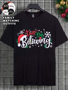 Manfinity 男士圆领短袖字母印花休闲背心 - 黑色 - 查看 7