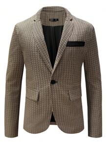 Manfinity Mode Áo khoác vest nam cổ đứng tay dài cài nút túi trước thường ngày - Nhiều màu - Xem 3