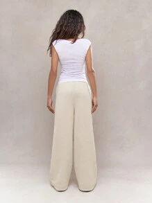 MISSGUIDED Wide Leg Sweatpants With Drawstrings - Apricot - View 2