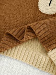 Cozy Pixies 男婴卡通熊图案圆领长袖毛衣 - 彩色 - 查看 5