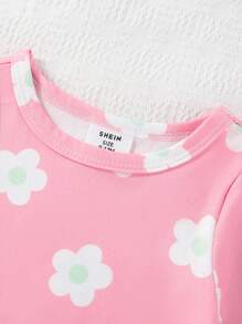 2 Teile Set für Mädchen Baby mit Hirsch Muster, bestehend aus bequemer Leggings und Langarm Oberteil als Schlafanzug, enganliegender Passform