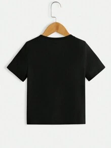 GraphicGems Young Boy Casual Firefighter Captain Graphic Print Round Neck T-Shirt - Black - View 7