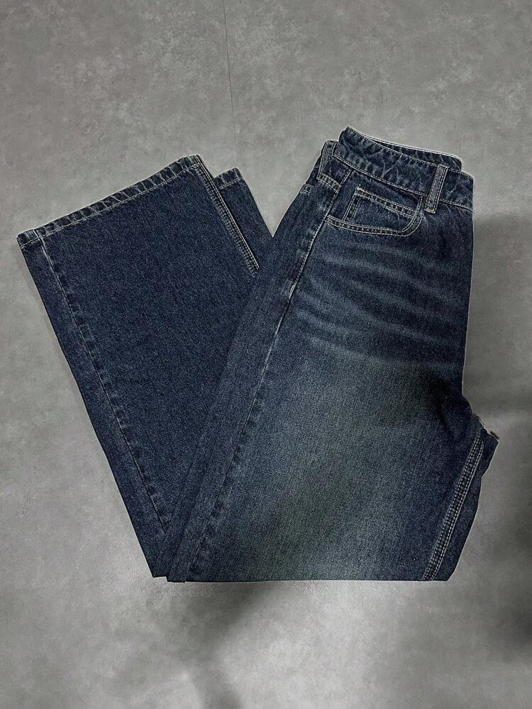Women's Loose Fit Pocketed Wide Leg Casual Denim Baggy Jeans,Back To School Clothes