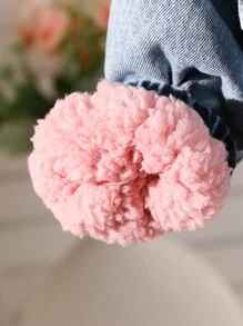 SHEIN Playful Pals 女嬰 0-3歲保暖內裡長袖口袋休閒夾克，秋冬穿著，粉色抓絨內裡夾克 - 粉色 - 查看 3