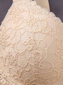 DesireSculpt 3pcs/Set Soft & Comfortable Wide Strap Seamless Lace Padded Wireless Bra, All-Match Everyday Lingerie - Multicolor - View 3