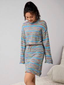 Set Sweater Warna Gradien untuk Remaja Perempuan, Musim Semi, Musim Panas, Musim Gugur, Kembali ke Sekolah, Mode Kuliah, Kasual Longgar, Cocok untuk Bepergian, Pesta, Kembali ke Sekolah, Belanja - MultiWarna - View 6