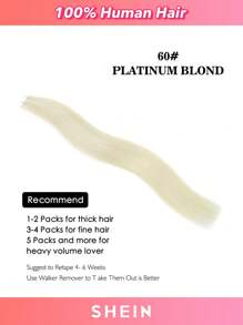 Premium Tape In Hair Extensions Human Hair Skin Weft Tape In Straight Thick Natural Hair Extensions Tape In Hair Tape Ins Hair Extensions Halloween Costumes - S60 - View 2