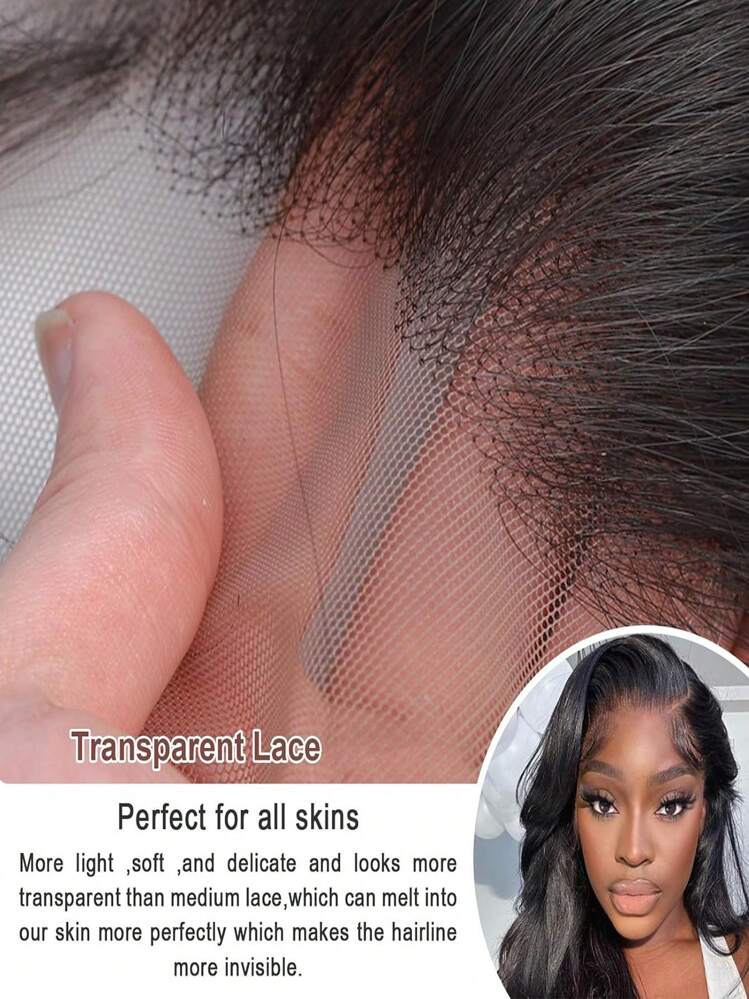 1 件蕾丝前片闭合 13X4 直前片 处女人发 13x4 耳到耳透明蕾丝前片 带预拔婴儿头发 12A 150% 密度自由部分全蕾丝前片 适合女性 - SNatural - 查看 6