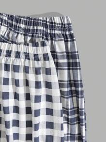 RueChic Men Plaid Printed 2pcs Pack Regular Homewear Bottom Pants - Multicolor - View 7