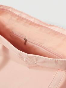 ROMWE Kawaii Butterfly Embroidery Pattern 84225 Large Capacity Shoulder Bag, Fashionable Nylon Tote Bag - Pink - View 3