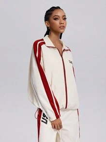 SHEIN EZwear 女士秋冬运动街头服饰 Corta Vento 拼色长袖夹克 - 彩色 - 查看 5