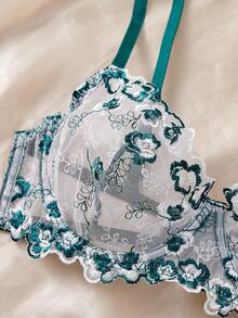 Bộ đồ lót gợi cảm in hình lá xanh 2 món dành cho nữ - màu xanh lá - Xem 4