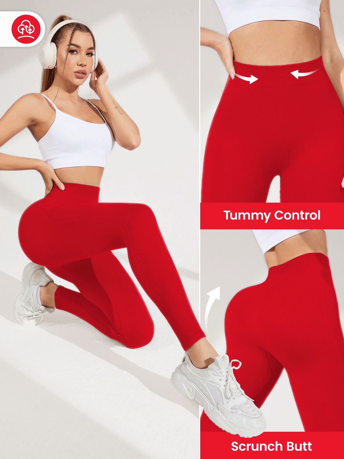 SHEIN Core Rhythm Solid Color High Waisted Minimalist Seamless Leggings, Casual Everyday Wear For Chinese New Year