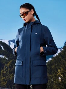 In My Nature Outdoor Waterproof Hooded Jacket - Navy Blue - View 11