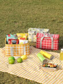 1 Stück isolierte Große Kapazität Mehrweg Lebensmittel Picknick Tasche, Kühltasche mit Reißverschluss Oben - für Heiß oder Kalt, Picknickkorb faltbar, Strand, Outdoor Party, Camping, Festivals als Weihnachtsgeschenk