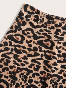 SHEIN Clasi 女款秋季百搭百褶拉链豹纹 A 字裙 - 彩色 - 查看 10