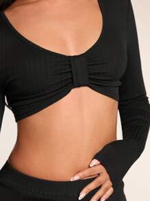 Glamine Set de mini fuste cu mânecă lungă, neagră, sexy, 2 buc