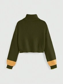 ROMWE Fairycore Maglione ampio da donna a maniche lunghe con collo alto e decorazione floreale adatto per l autunno/inverno - Multicolore - Visualizzare 2