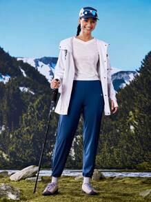 In My Nature Pantaloni da trekking da donna con vita elastica, termocuciti morbidi, aperture regolabili per le gambe, adatti per attività all'aperto e spostamenti in città