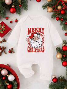 Comfortabele romper met lange mouwen voor jongens met kerstthema, Kerstmis