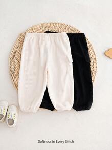 Cozy Pixies 2 件套男婴休闲贴布松紧腰裤 - 彩色 - 查看 2