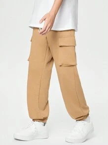 2pcs/Set All-Match Casual Pocket Design Sweatpants For Teen Boys - Multicolor - View 5