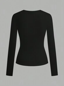 SHEIN EZwear 3-częściowy damski zestaw koszul z długim rękawem Basic Y2K Fitted