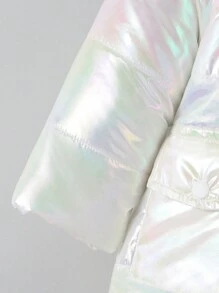 Baby Mädchen gesteppter langer Winter-Parka Mantel mit abnehmbarem flauschigem Kapuzenrand, wasserabweisend und windbeständiges dickes Material, alltagstauglicher Allrounder - Weiss - Übersicht 10