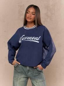 MISSGUIDED Camisa de manga larga con cuello de contraste "Vermont" de nailon