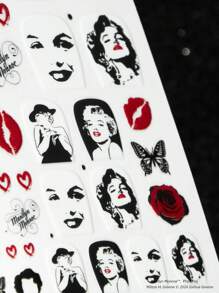 Marilyn Monroe X SHEIN Figure Graphic Nail Art Decal Sticker Set - Multicolor - View 8