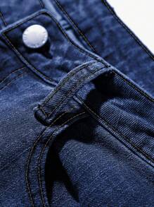 SHEIN Teen Boy Casual Fashion Blue Comfort Stretch Jeans For Dailywear And Back To School Boys Cool/Boys Thanksgiving Costume Dailywear And Fall/Winter Teen Boy - Dark Wash - View 10