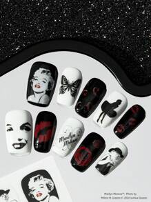 Marilyn Monroe X SHEIN Figure Graphic Nail Art Decal Sticker Set - Multicolor - View 4