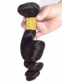 1pc Loose Wave Human Hair Bundles 1 Bundle Hair Extension Real Hair Weave Double Weft Bundles Extension Daily Use  Natural Black Color - Natural Black - View 2