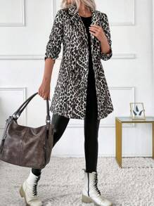 SHEIN Clasi 女式豹纹休闲长袖外套 - 彩色 - 查看 1