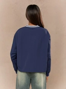 MISSGUIDED Camisa de manga larga con cuello de contraste "Vermont" de nailon