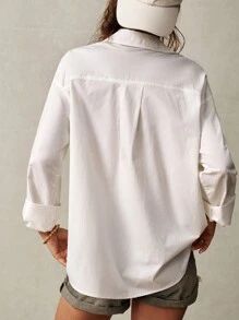 Bohemela 女士休闲纯色宽松翻领落肩长袖夹克