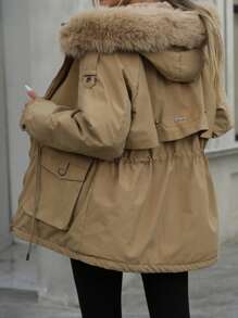 Aveloria Oversized Padded Padded Coat For Women, New Winter Clothes Thick Thermal Lined Mid-Long WorkwearPadded Insulated Polyfill Synthetic Insulation Winter Coat Winter Jacket Jacket Fall Cloth For Women